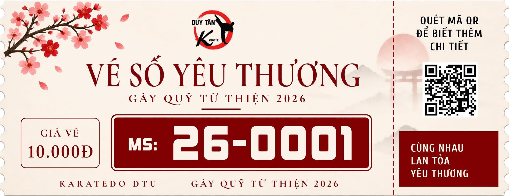 Mẫu vé mới, mã 26-0001, giá vé 10.000 đồng